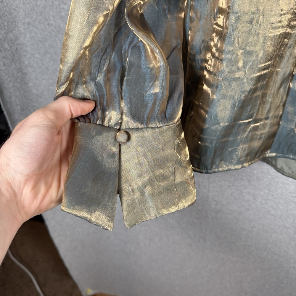 Alex Evenings Jacket Womens 3x Vintage Shiny Blue/gold - Picture 5 of 8